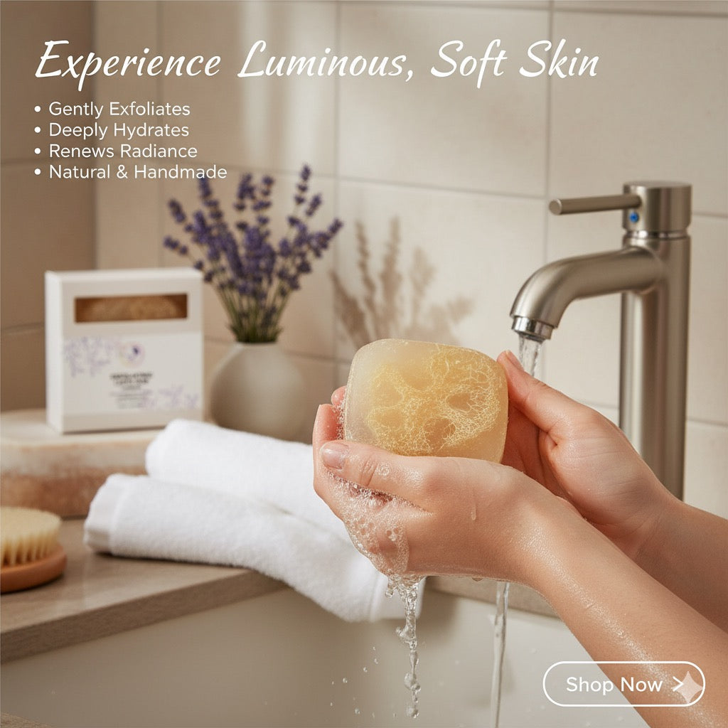 Handmade Exfoliating Soap with Luffa