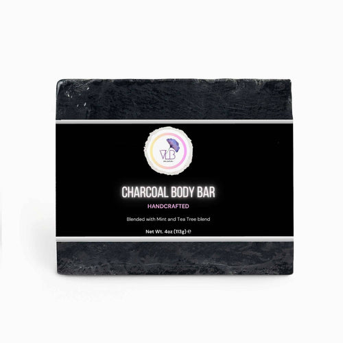 Handcrafted charcoal body bar soap with mint and tea tree blend for refreshing skin care