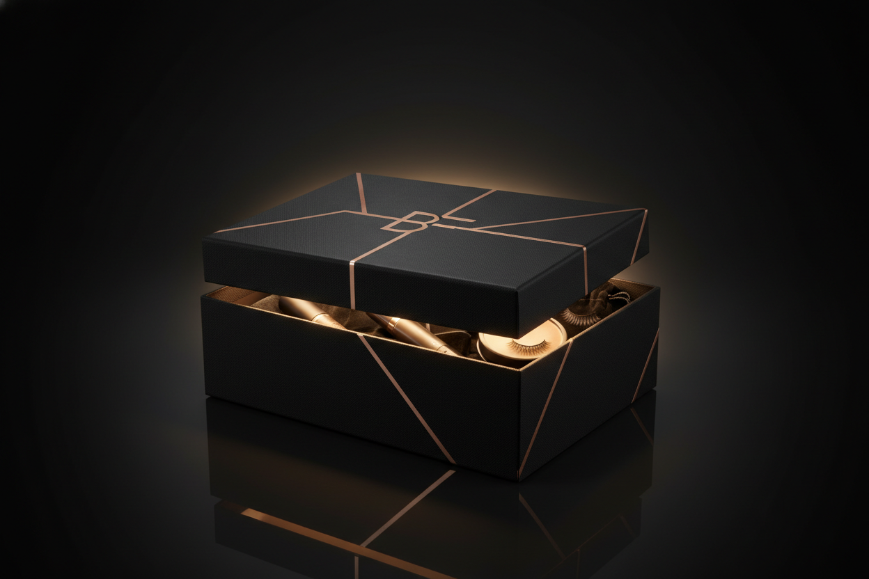create mystery gift box for black friday/black box/sleek/luxury/products from velalashbar.com
