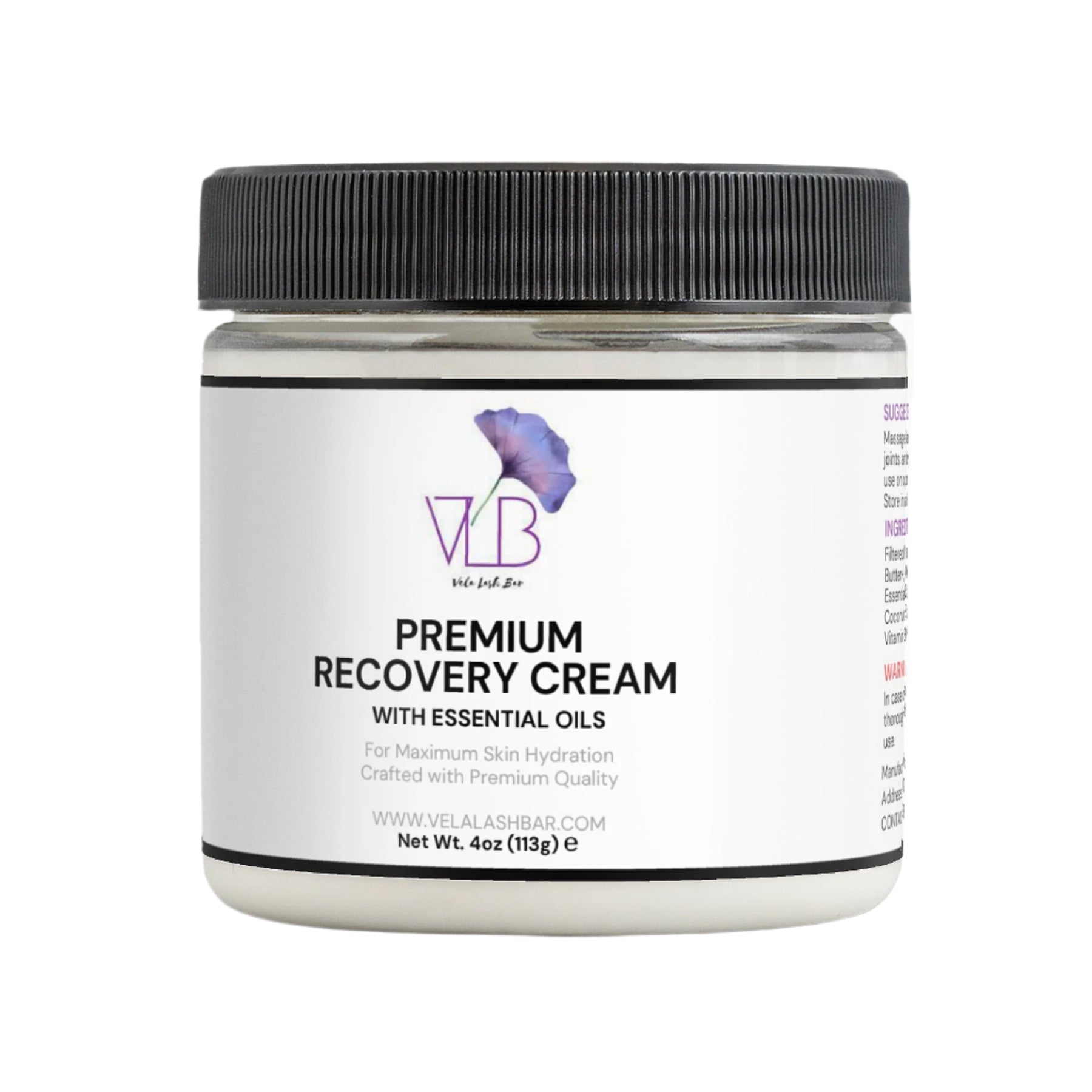 Hydrating Recovery Cream - Ultimate Moisturizer for Dry Skin - Vela Lash Bar