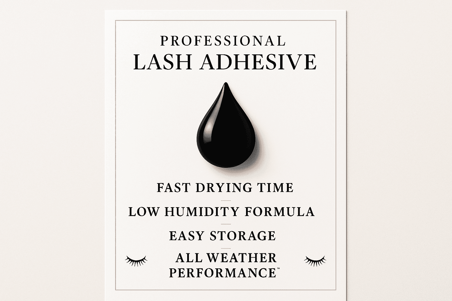 Vela Lash Bar Eyelash Extension Adhesive with fast drying time and low humidity formula